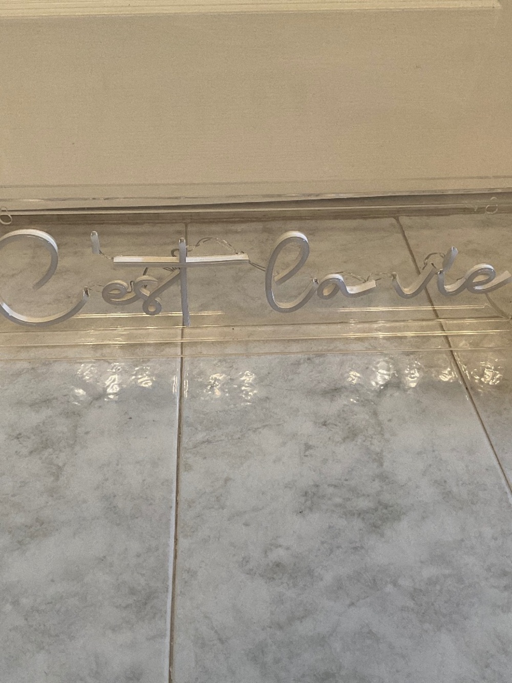 Johnathan Y Neon Sign βCβest La Vieβ with Acrylic Box Frame